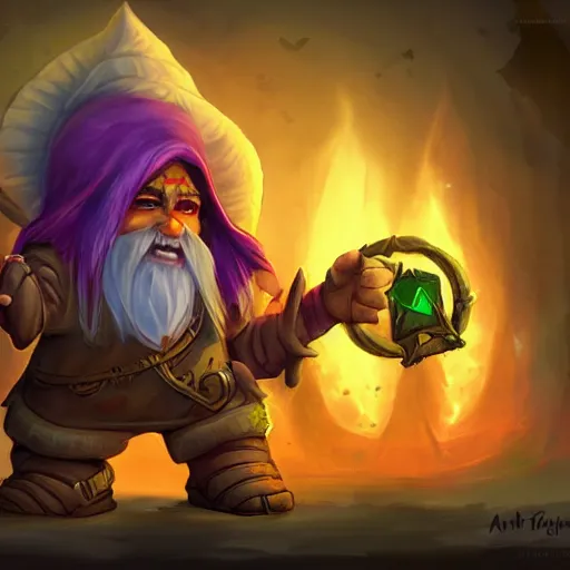 world of warcraft gnome warlock summoning a felguard, | Stable Diffusion