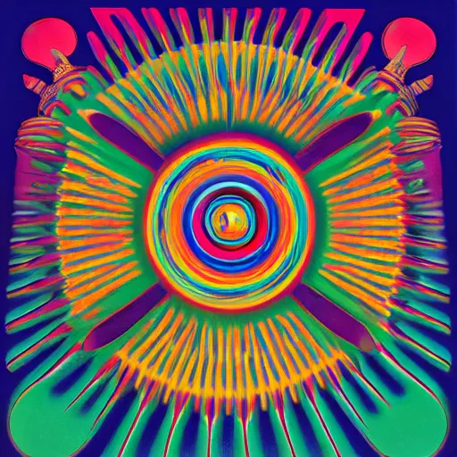 Image similar to psychedelic 6 0 s album art by peter max and heinz edelman, insignificant object, 8 k, artstation