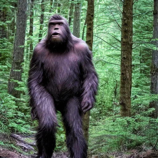 Prompt: National Geographic photo of Sasquatch in the forest