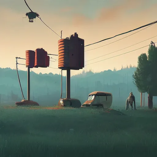 Prompt: image by simon stalenhag