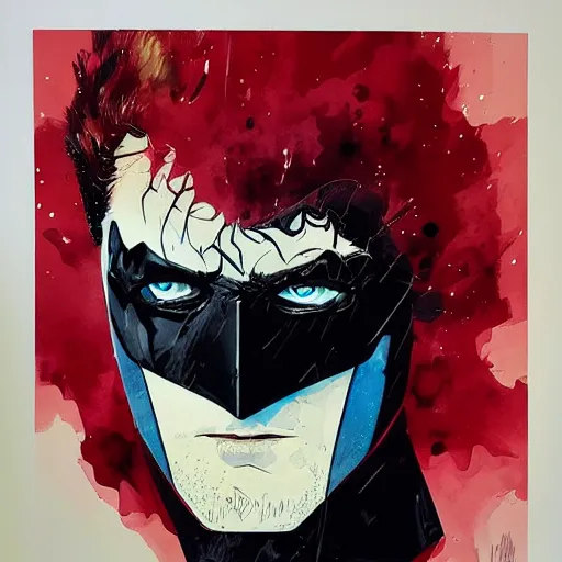 Image similar to Batman painted by Conrad Roset, detailed brushstrokes