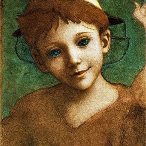 Prompt: Peter pan by Leonardo DaVinci