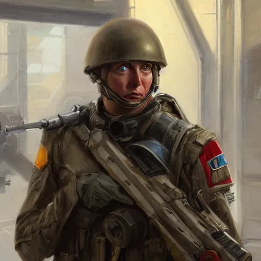 Prompt: Elon Musk as a soldier, closeup character art by Donato Giancola, Craig Mullins, digital art, 8k , highly detailed face