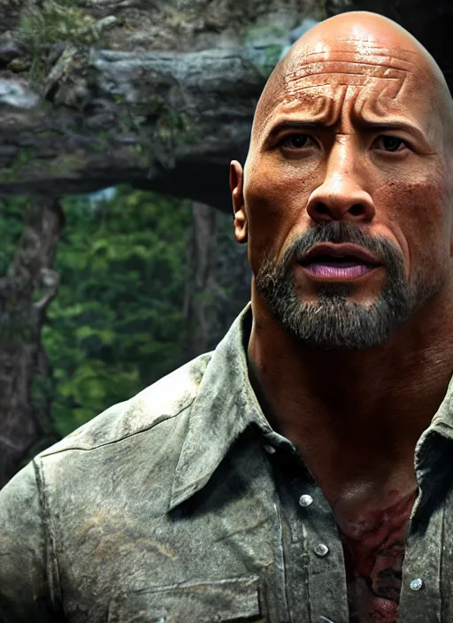 dwayne johnson in the last of us, gameplay screenshot, | Stable ...