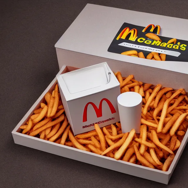 Prompt: mcdonalds mccasket, product advertisement, studio photography