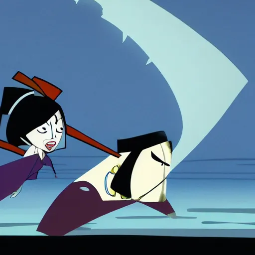 Prompt: Still from Samurai Jack by Genndy Tartakovsky