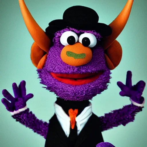 Image similar to the devil as a muppet