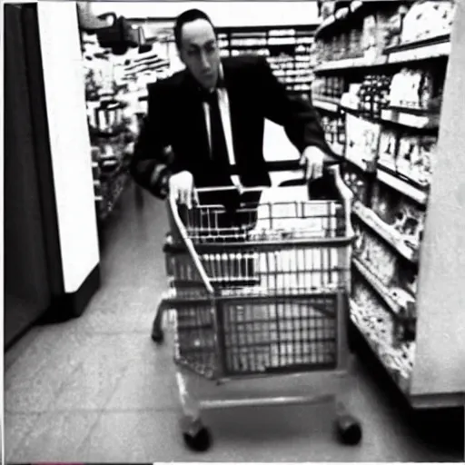 Image similar to “ security camera footage of peewee herman shoplifting from walmart ”