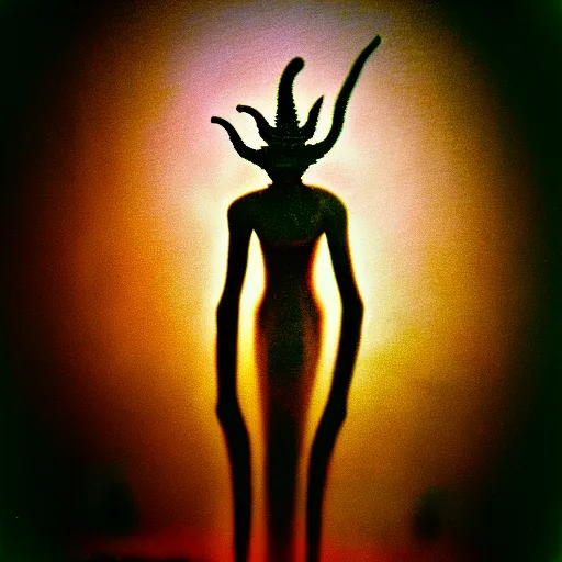 Image similar to nyarlathotep, beautiful, award winning photo, hyperealistic detailed photography polaroid, 5 0 mm lens, motion blur, grainy image