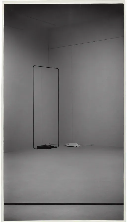 Image similar to a readymade art object by Marcel Duchamp in a vast empty room, everyday plain object, vintage film stock, by Irving Penn