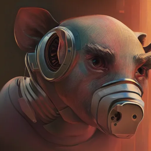 Image similar to highly detailed portrait 🤖🐷 in gta v, stephen bliss, unreal engine, fantasy art by greg rutkowski, loish, rhads, ferdinand knab, makoto shinkai and lois van baarle, ilya kuvshinov, rossdraws, tom bagshaw, global illumination, radiant light, detailed and intricate environment