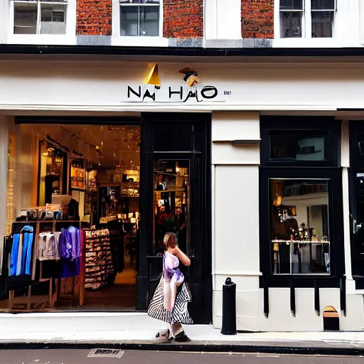 Prompt: “a shop called NAHHH on Marylebone High St”