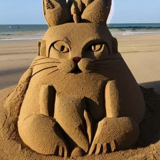Prompt: sand sculpture of a cat