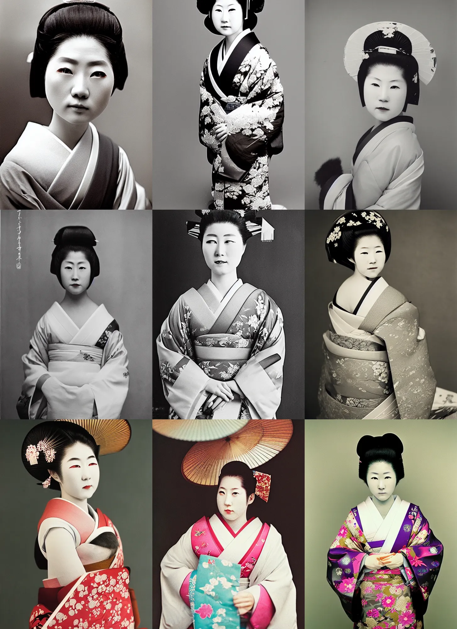 Prompt: Portrait Photograph of a Japanese Geisha Maxwell Chrome 200
