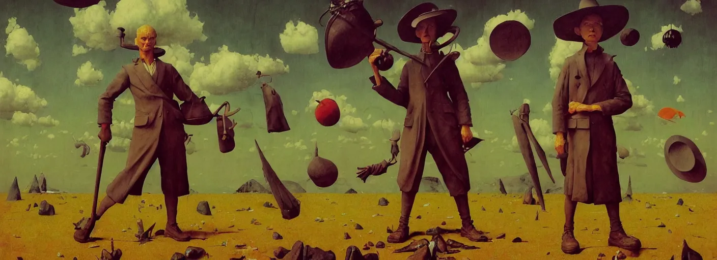 Image similar to full - body portrait surreal colorful clay fighting artstation rpg gentleman character concept art anatomy, action pose, very coherent and colorful high contrast masterpiece by norman rockwell franz sedlacek hieronymus bosch dean ellis simon stalenhag rene magritte gediminas pranckevicius, dark shadows, sunny day, hard lighting, reference sheet white! background