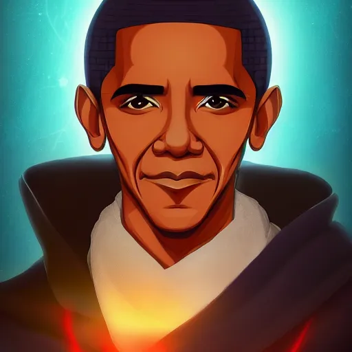 Prompt: Portrait of Obama The Mage of Sands, Anime Fantasy Illustration by Tomoyuki Yamasaki, Kyoto Studio, Madhouse, Ufotable, trending on artstation