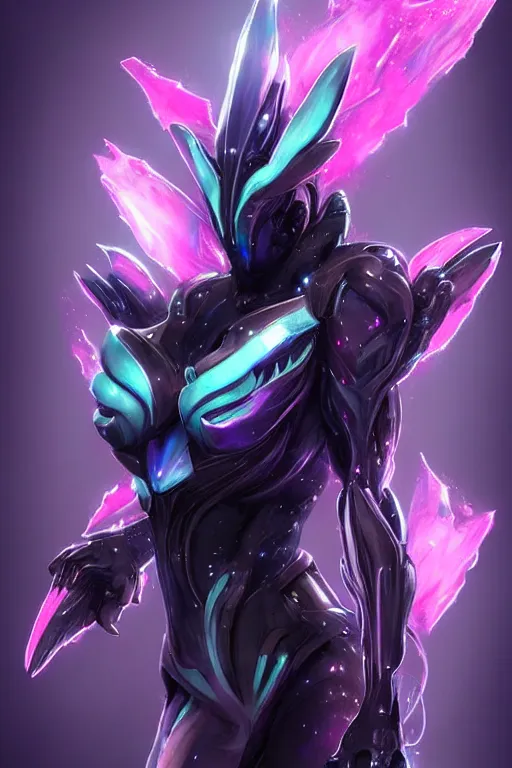 Image similar to cinematic bust shot, cosmic beautiful stunning giant robot mecha hot female dragon goddess, sharp spines, sharp metal ears, smooth purple eyes, smooth fuschia skin, elegant smooth silver armor, nebula size, epic proportions, epic scale, macro giantess, furry art, dragon art, goddess art, giantess art, warframe, warframe fanart, furaffinity, octane