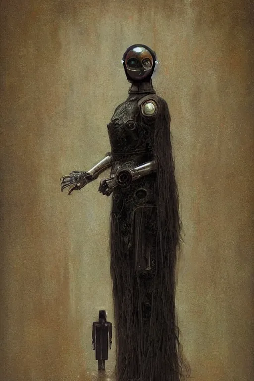 Image similar to fullbody or portrait, simple raven, perfect future, award winning art by santiago caruso, iridescent color palette, by wlop and karol bak and bouguereau and viktoria gavrilenko, 1 9 7 0 s retro future robot android. muted colors