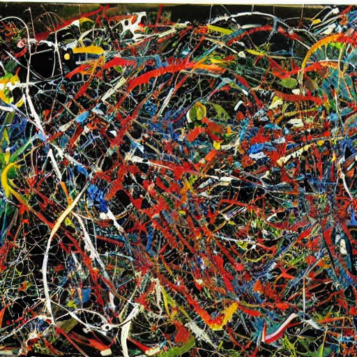 Prompt: geekatplay by Jackson Pollock