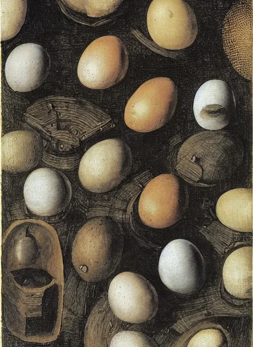 Prompt: a dozen eggs of silly round humpty dumpty with jack black facial expression, realistic, by hieronymus bosch and pieter brueghel