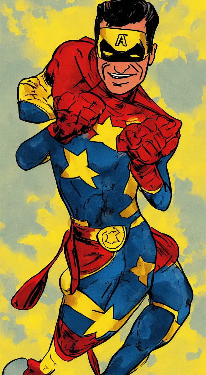 Image similar to illustration of captain marigold, marvel superhero