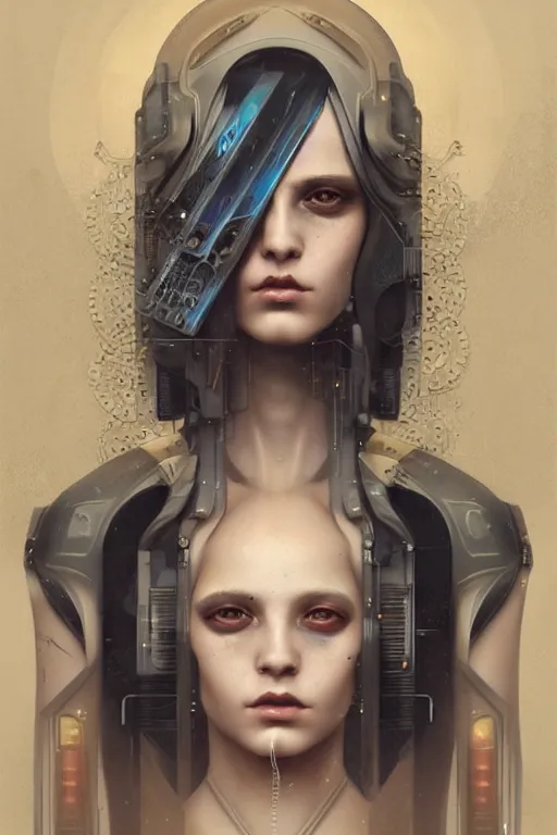Prompt: a beautiful portrait of a cyberpunk female, detailed, realistic eyes, symmetry body features proportions, award winning, by Tom Bagshaw