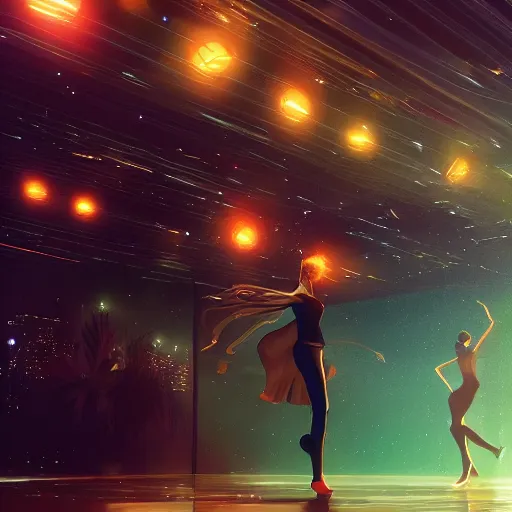 Prompt: dancing lights , made by Stanley Artgerm Lau, WLOP, Rossdraws, ArtStation, CGSociety, concept art, cgsociety, octane render, trending on artstation, artstationHD, artstationHQ, unreal engine, 4k, 8k,