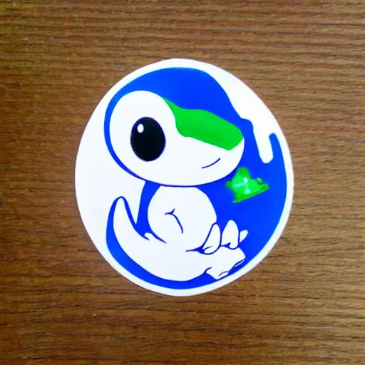 Image similar to symmetrical die cut sticker, yoshi from yoshi's island, splatter paint