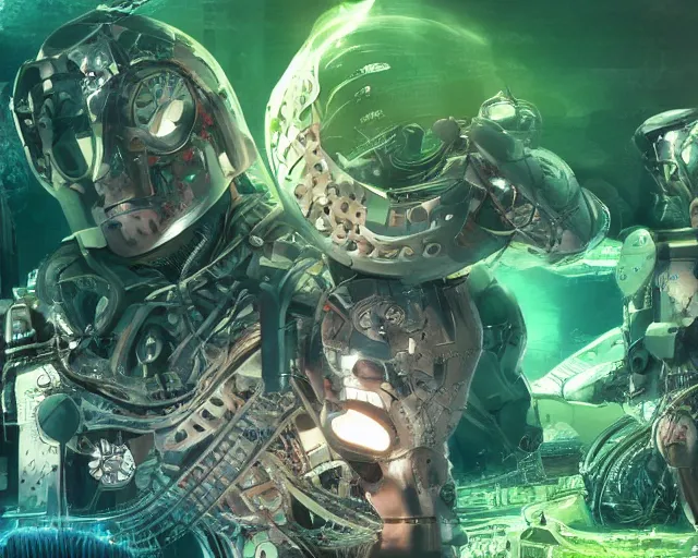 Image similar to love, joy, realistic textured magnetosphere humanoids, complex cybernetic glowing vortexes, large array, ornate, cinematic light shadows, hdr refractions, insanely detailed rendering, cybernetic civilisations, 8 k, *