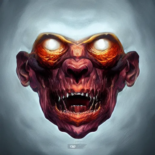 Image similar to face of a monster, digital art, trending on artstation