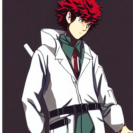 Image similar to spike spiegel wearing techwear, anime