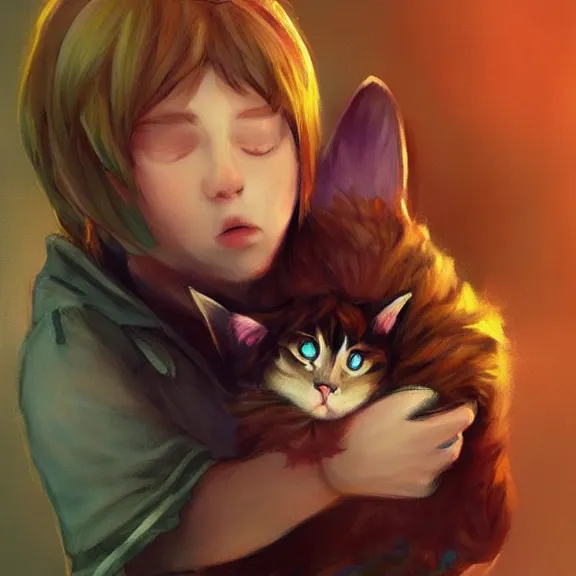 Prompt: boy with cat ears and cat tail, fantasy artwork, award winning, very very very very very very very very beautiful, trending on artstation.