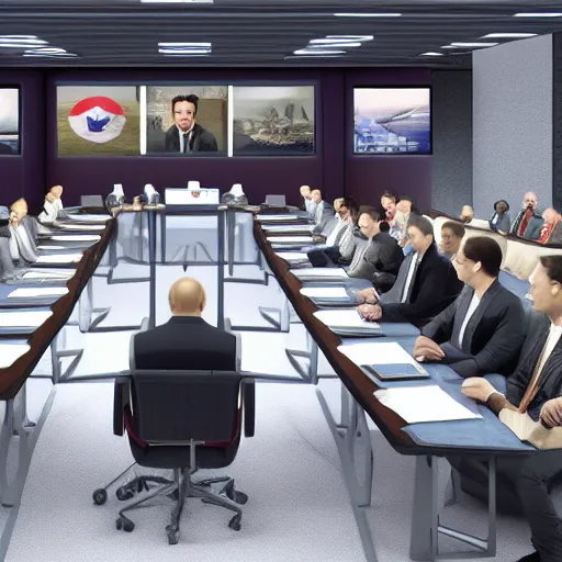 Image similar to A government meeting of secret globalist organizations discussing foreign affairs on gm_construct source engine graphics PC 4k.