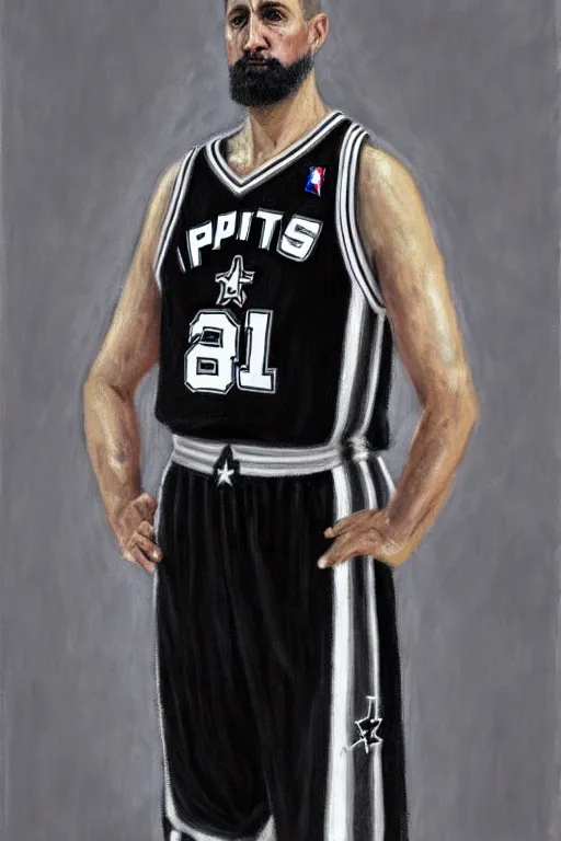 Image similar to full body portrait of the dictator of the san antonio spurs, 1 8 8 9, in full military garb, silver, black, white, greg popovich, oil on canvas by william sidney mount, trending on artstation