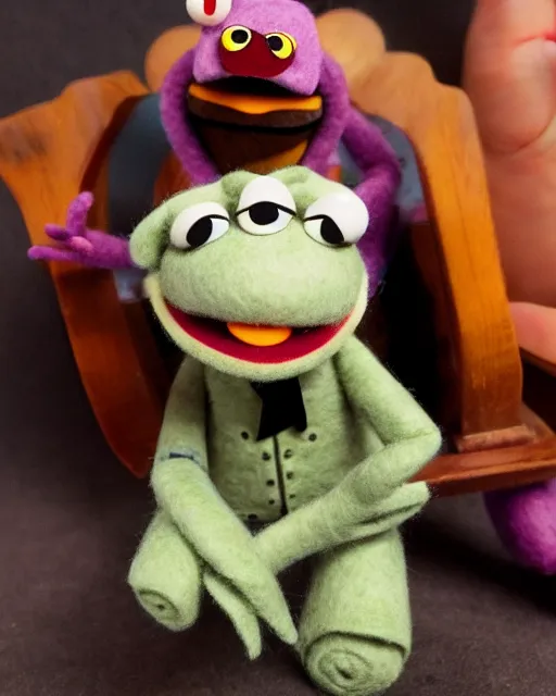 Prompt: sam porter bridges as a muppet. highly detailed felt. hyper real photo. 4 k.