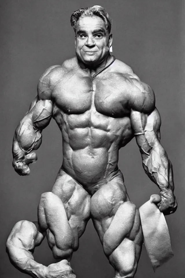 Prompt: RonaldMcDonald as a bodybuilder, photo by Anne Liebovitz