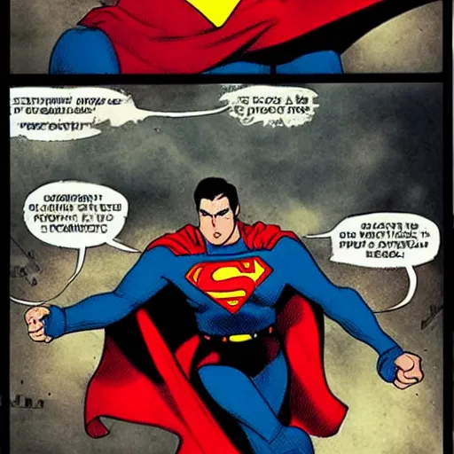 Prompt: evil Superman yelling<