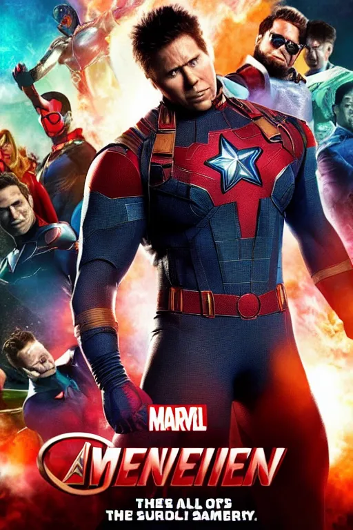 Image similar to gachimuchi billy herrtington marvel movie poster