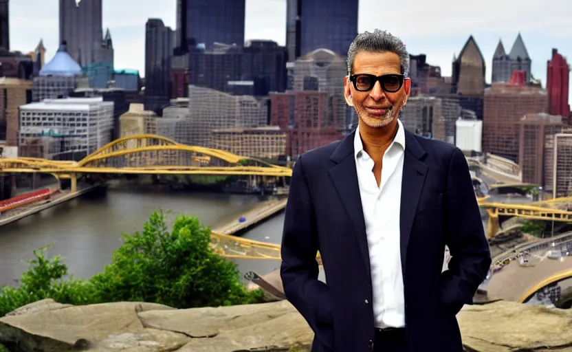 Image similar to jeff goldblum visits pittsburgh, desktop background, hd, 4 k