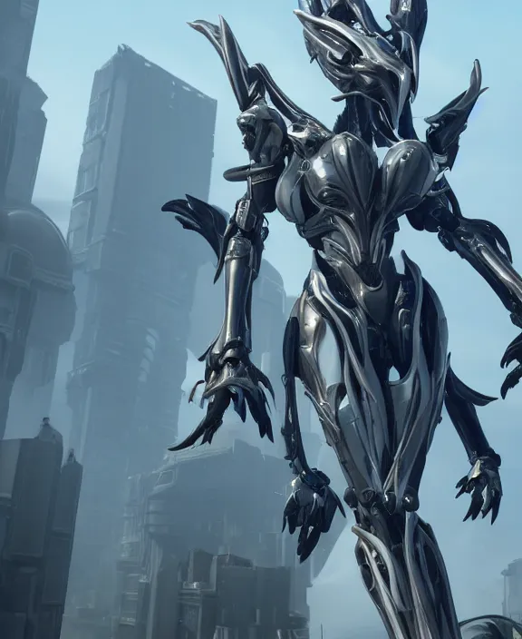 Prompt: extremely detailed upward cinematic shot of a giant 1000 meter tall beautiful stunning hot saryn female warframe, that's a stunning well detailed perfect anthropomorphic robot mecha female dragon, silver sharp streamlined armor, sharp robot dragon paws, sharp claws, walking on top of a tiny city, towering high up over your view, legs taking your pov, camera looking up between her legs, thick smooth legs looming over towers, stepping on towers, crushing buildings beneath her detailed sharp paw feet, camera looking up at her from the ground, fog rolling in, massive scale, worms eye view, ground view, upward shot, epic shot, low shot, leg shot, dragon art, micro art, macro art, giantess art, macro, furry, giantess, goddess art, furry art, furaffinity, digital art, high quality 3D realistic, DeviantArt, artstation, Eka's Portal, HD, depth of field