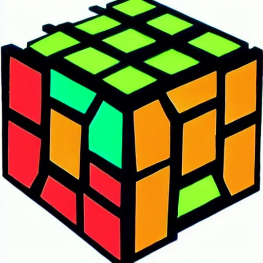 Prompt: MC Escher image of a Rubix cube