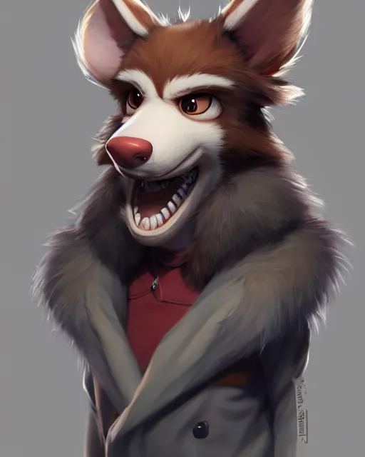 Prompt: character concept art of a cute young male anthropomorphic furry | | absolutely adorable muzzle, key visual, realistic shaded perfect face, fine details by stanley artgerm lau, wlop, rossdraws, james jean, andrei riabovitchev, marc simonetti, and sakimichan, trending on artstation