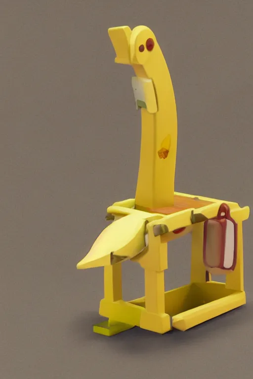 Image similar to A Fisher-Price guillotine toy, unreal engine 5 render, guillotine