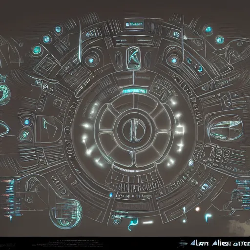 Image similar to alien glyphs, writing being translated and decoded futuristic software user interface for movie, concept art, trending on artstation, 4 k