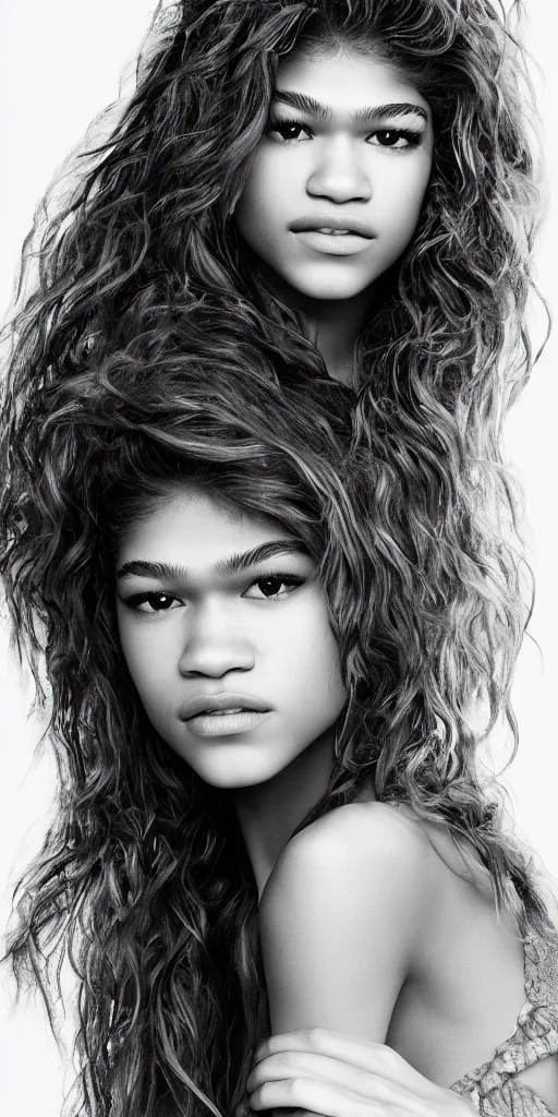 Image similar to A portrait photograph of Zendaya Ultra detailed, hyper realistic, 4k