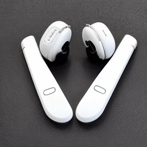 Image similar to product photoshoot of clean modern hand crafted aipods pro max beats headphones colot metal white silver with black leather padding well design ultrareallistic detailed high quality 8 k photorealistic ultra realistic