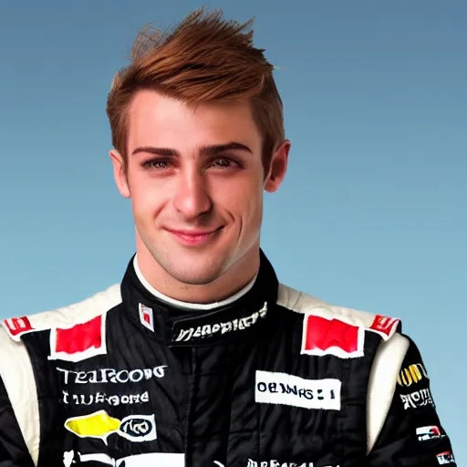 Prompt: a realistic detailed photo of a handsome guy who is an f 1 driver