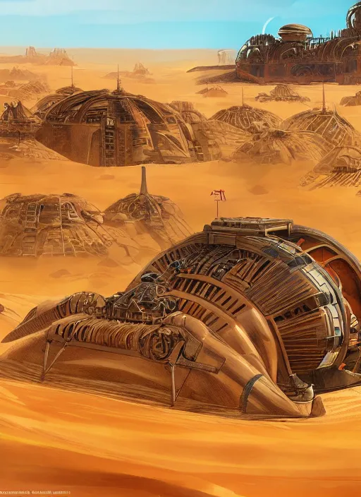 Image similar to dune 2 0 2 1 concept art or harvester mining spice, cinematic, stunning, highly detailed, hard focus