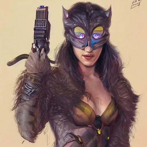 Image similar to a super hero weasel, wild matted hair, mysterious, wildly attractive, glowing eyes, post-apocalyptic clothing, comic book cover art, digital painting, artstation, concept art, smooth, sharp focus, illustration, art by artgerm and donato giancola and Joseph Christian Leyendecker, Ross Tran, WLOP