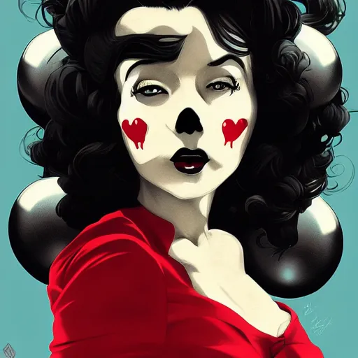 Image similar to anime skull portrait woman balloons, marilyn monroe, elegant, highly detailed, hard shadows and strong rim light, art by jc leyendecker and atey ghailan and sachin teng